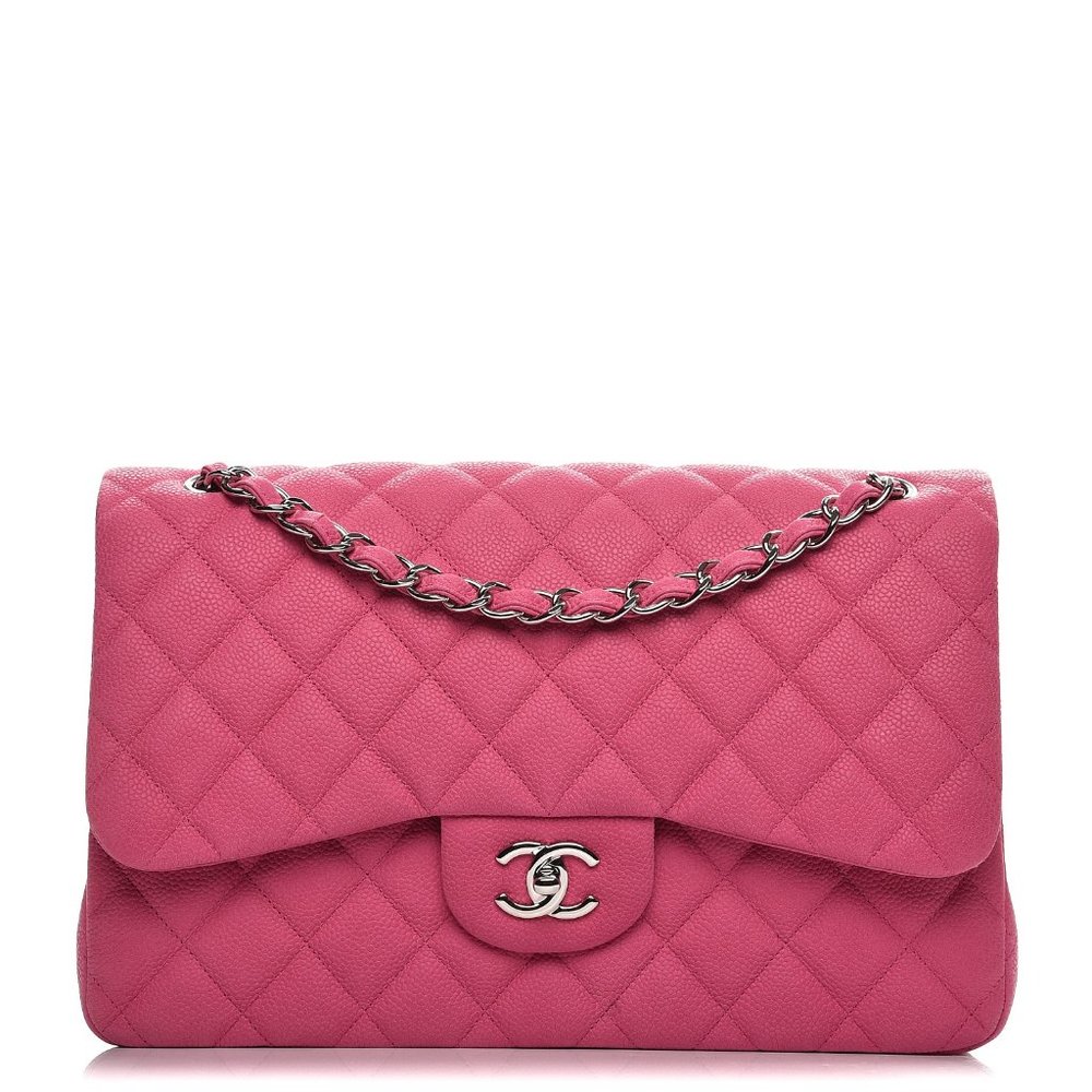 Chanel Pink Jumbo Caviar Double Flap